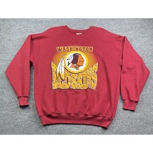 Team Rated Sweatshirt Mens XL‎ Burgundy Washington Redskins Vintage Graphic USA